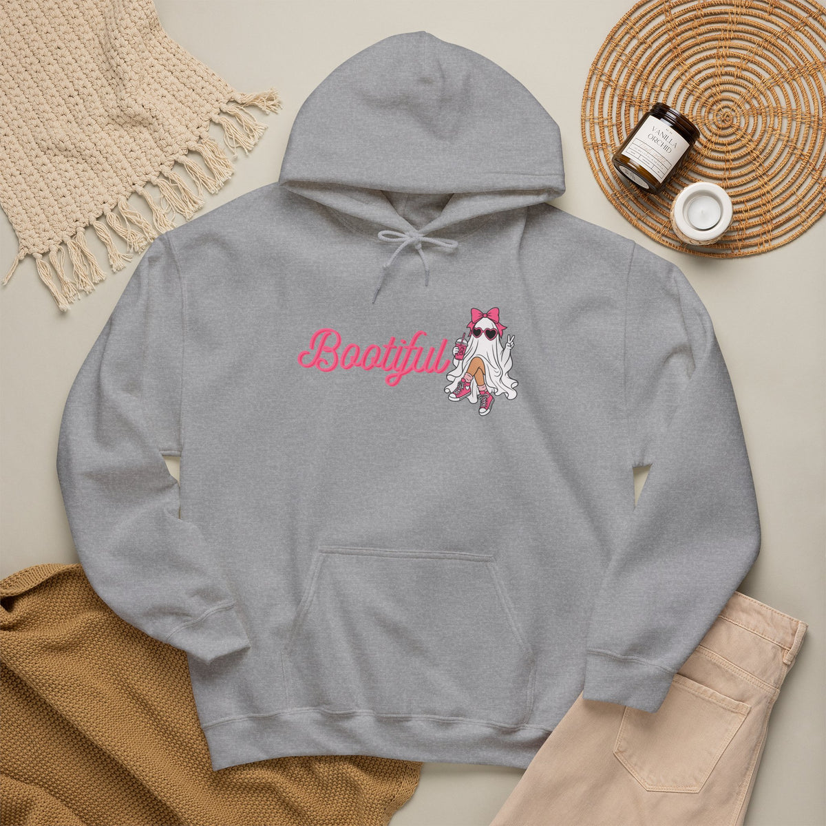 Bootyful Cat Graphic Hoodie — Cute Pink Kitty Design