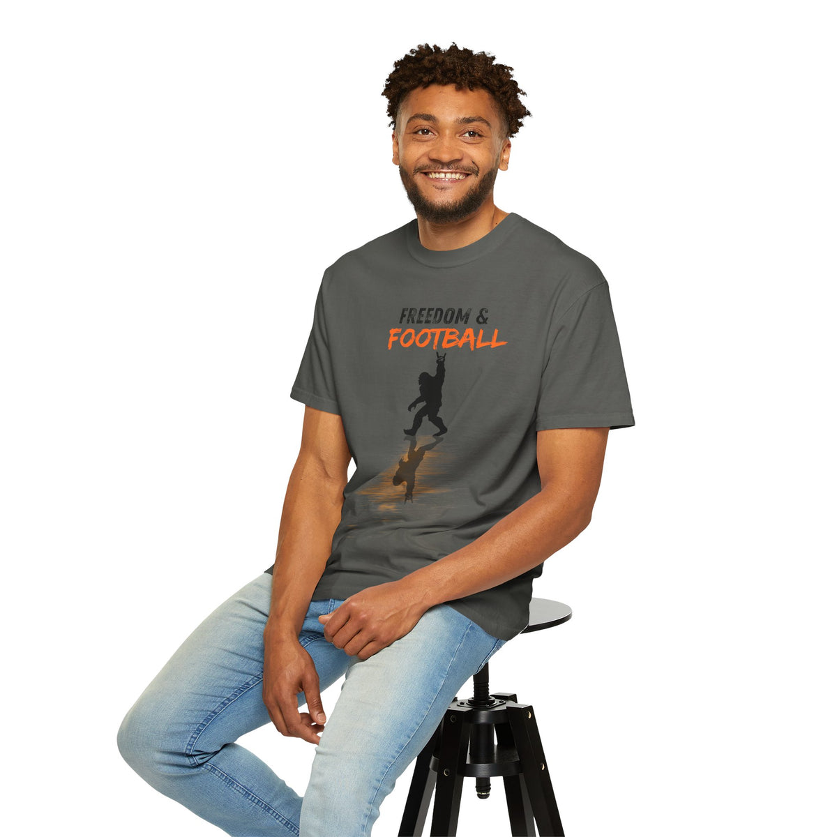 Freedom & Football T-Shirt — Silhouette Player Graphic Tee