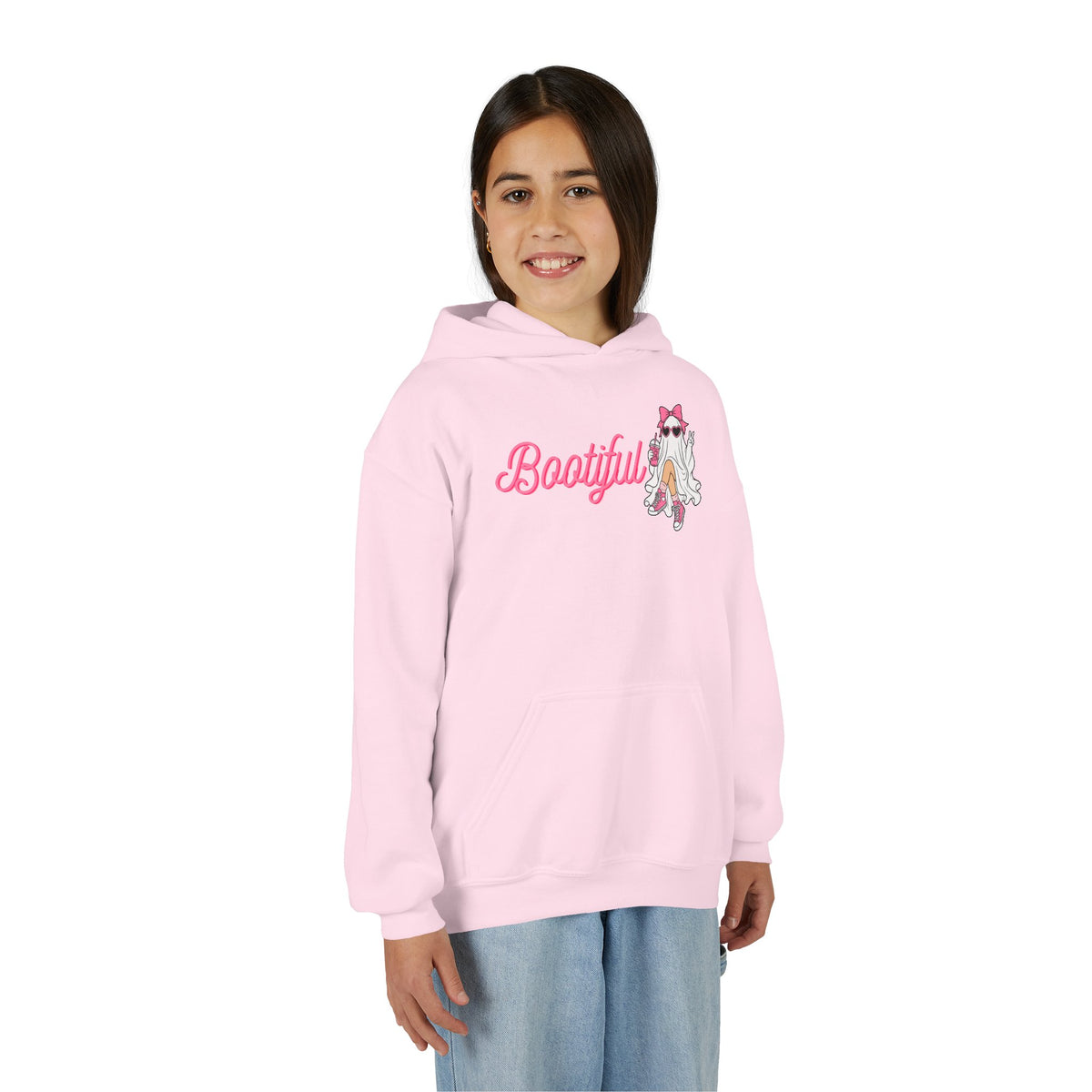 Youth Hoodie - "Bootyful" Cute Ghost Graphic Kids Pullover