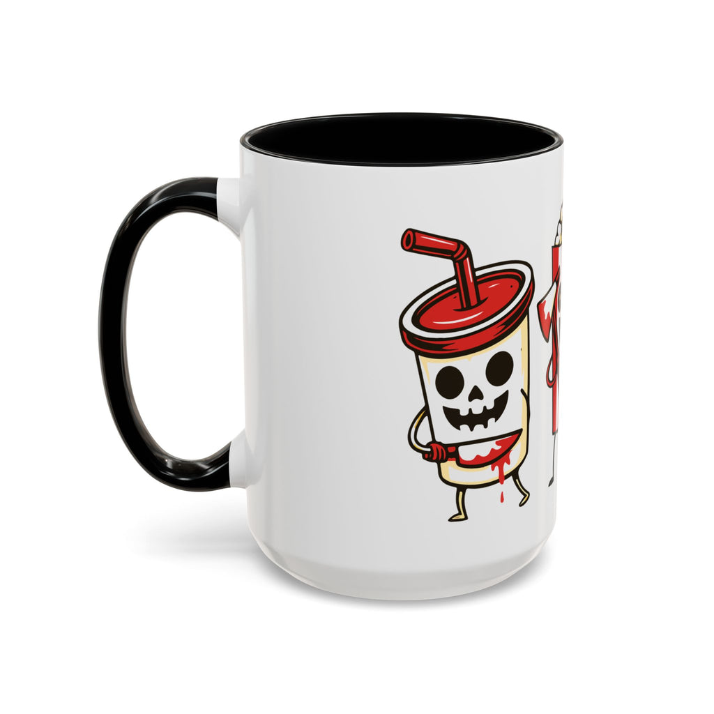 Horror Snack Squad Coffee Mug — Cute Killer Popcorn & Hotdog Accent Mug (11/15oz)
