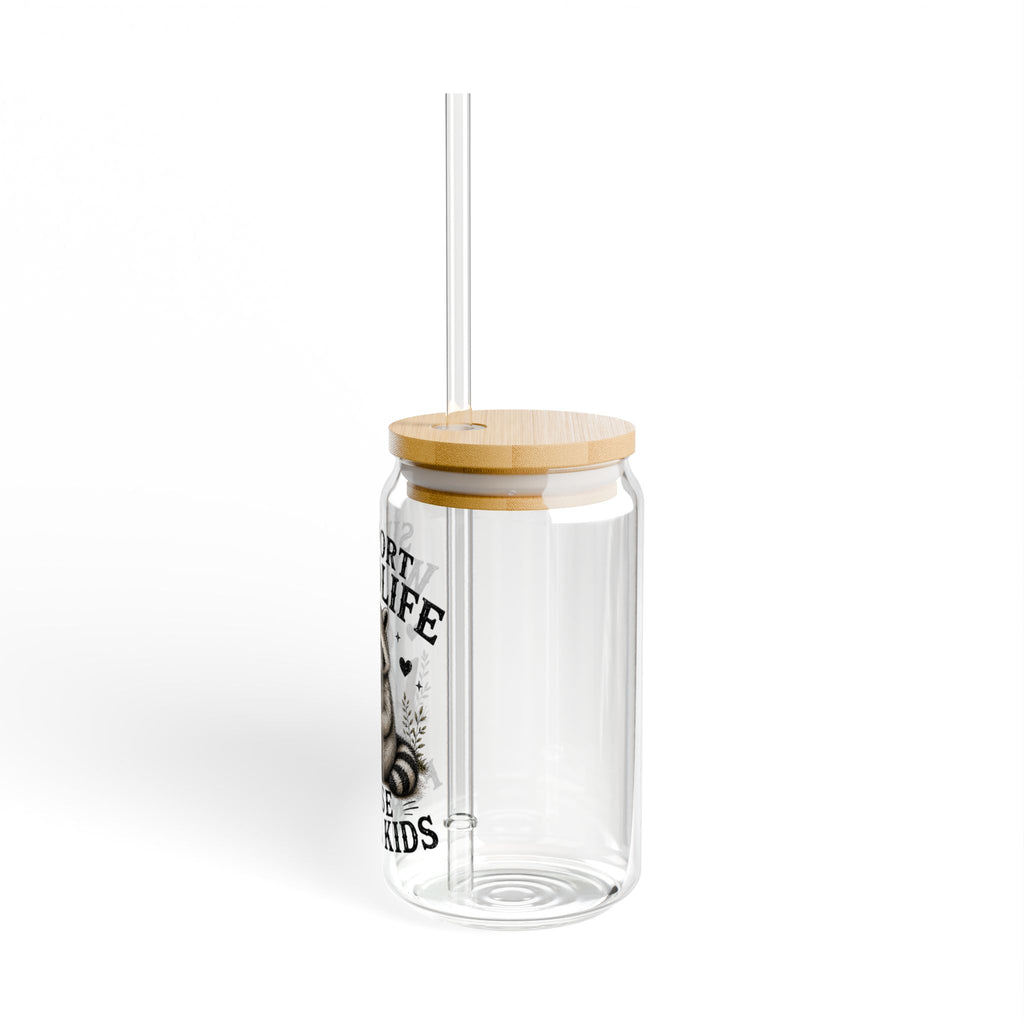Sipper Glass - 'Support Wildlife, Raise Feral Kids' Raccoon Travel Cup (16oz)