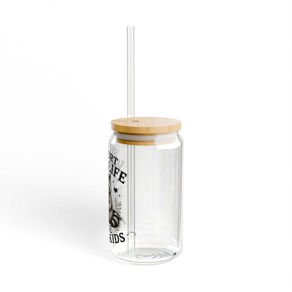 Sipper Glass - 'Support Wildlife, Raise Feral Kids' Raccoon Travel Cup (16oz)