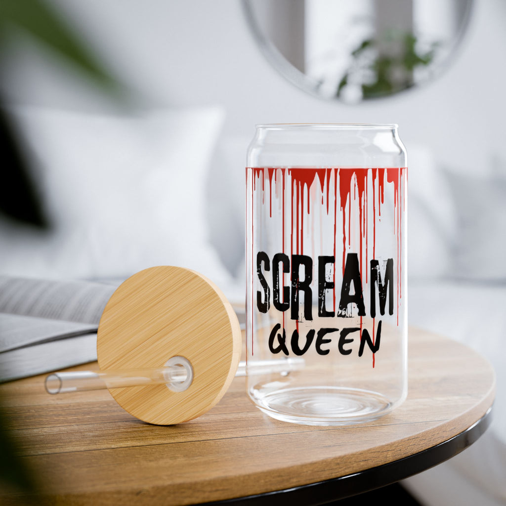 Sipper Glass — "Scream Queen" Blood Drip 16oz Reusable Tumbler