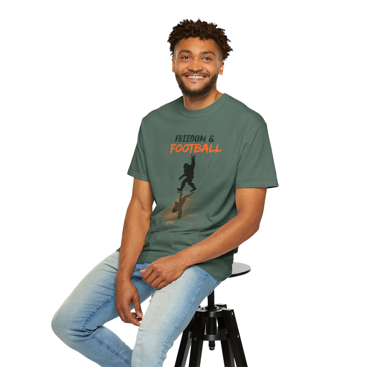 Freedom & Football T-Shirt — Silhouette Player Graphic Tee