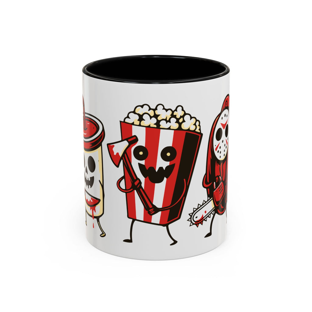 Horror Snack Squad Coffee Mug — Cute Killer Popcorn & Hotdog Accent Mug (11/15oz)