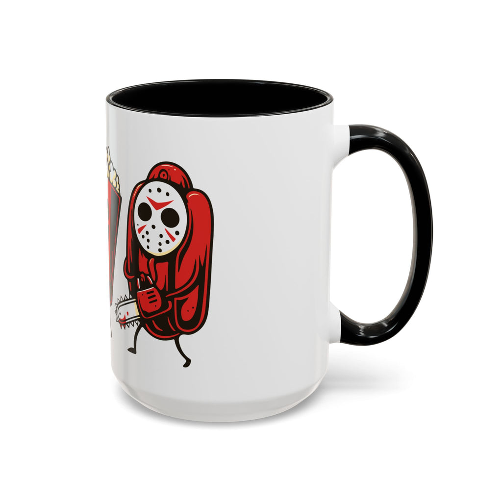Horror Snack Squad Coffee Mug — Cute Killer Popcorn & Hotdog Accent Mug (11/15oz)