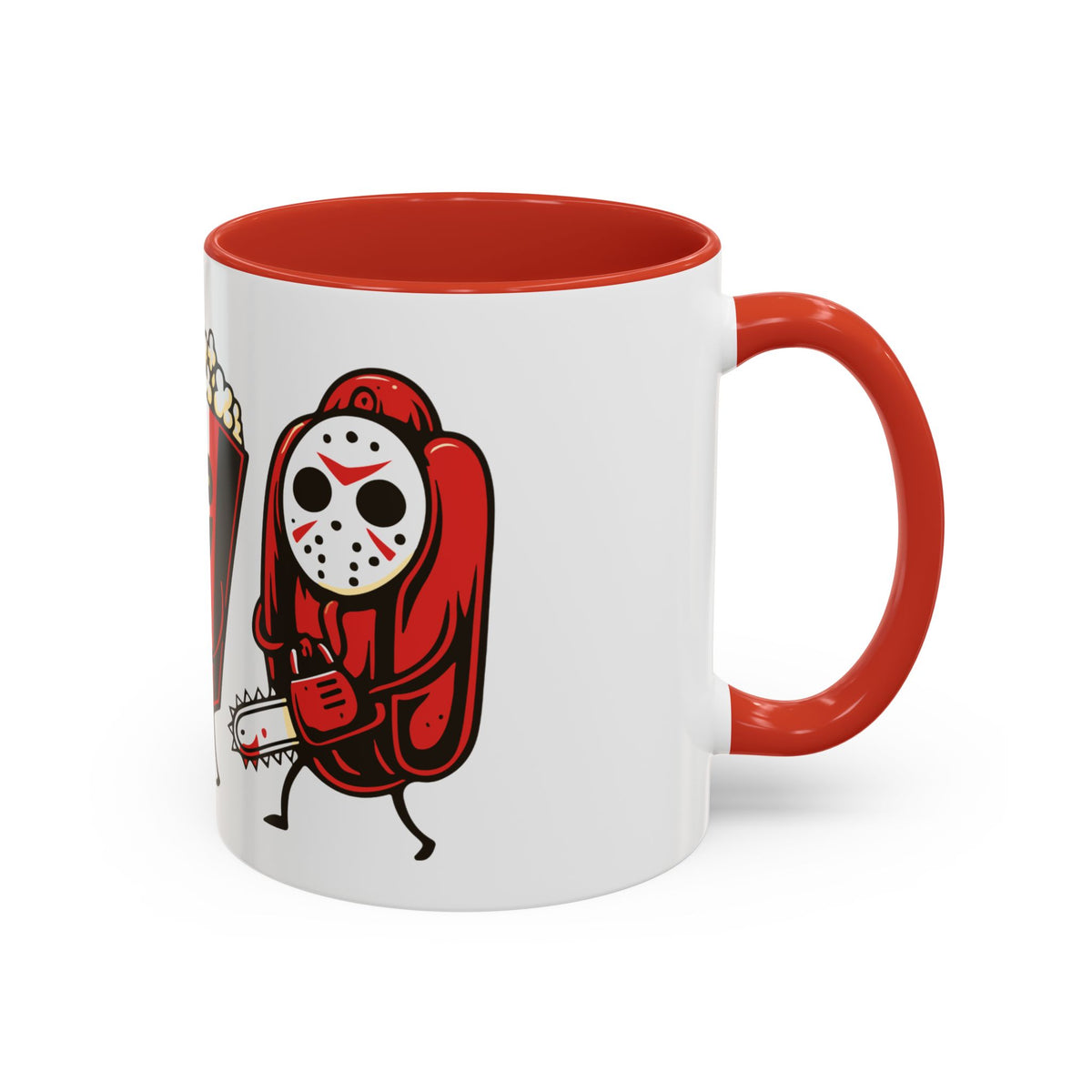 Horror Snack Squad Coffee Mug — Cute Killer Popcorn & Hotdog Accent Mug (11/15oz)
