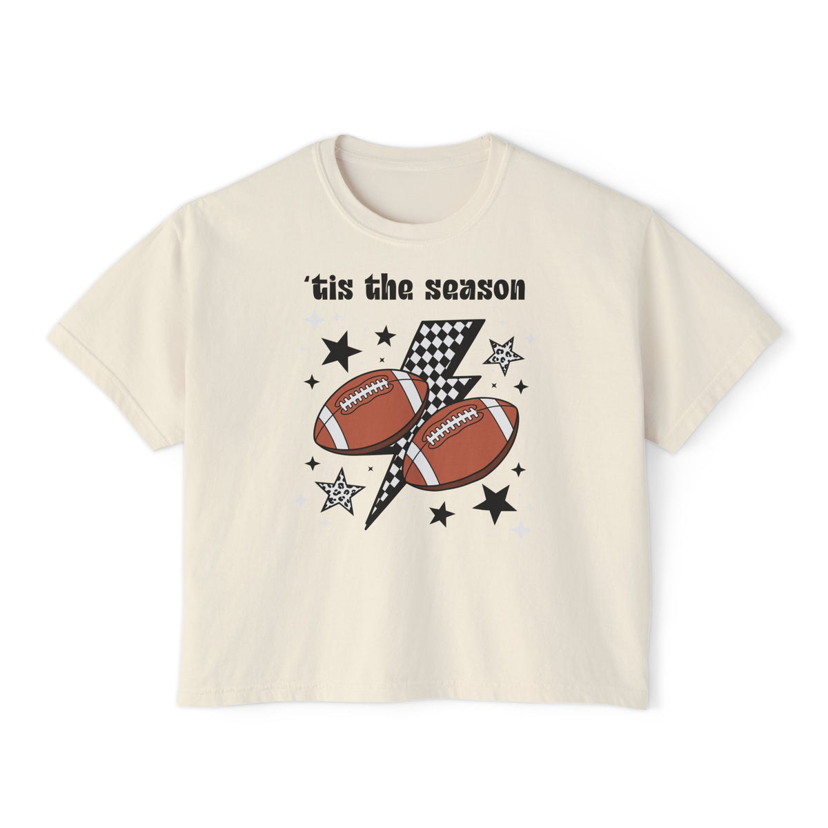 "'Tis The Season Football" Graphic Women's Boxy Tee