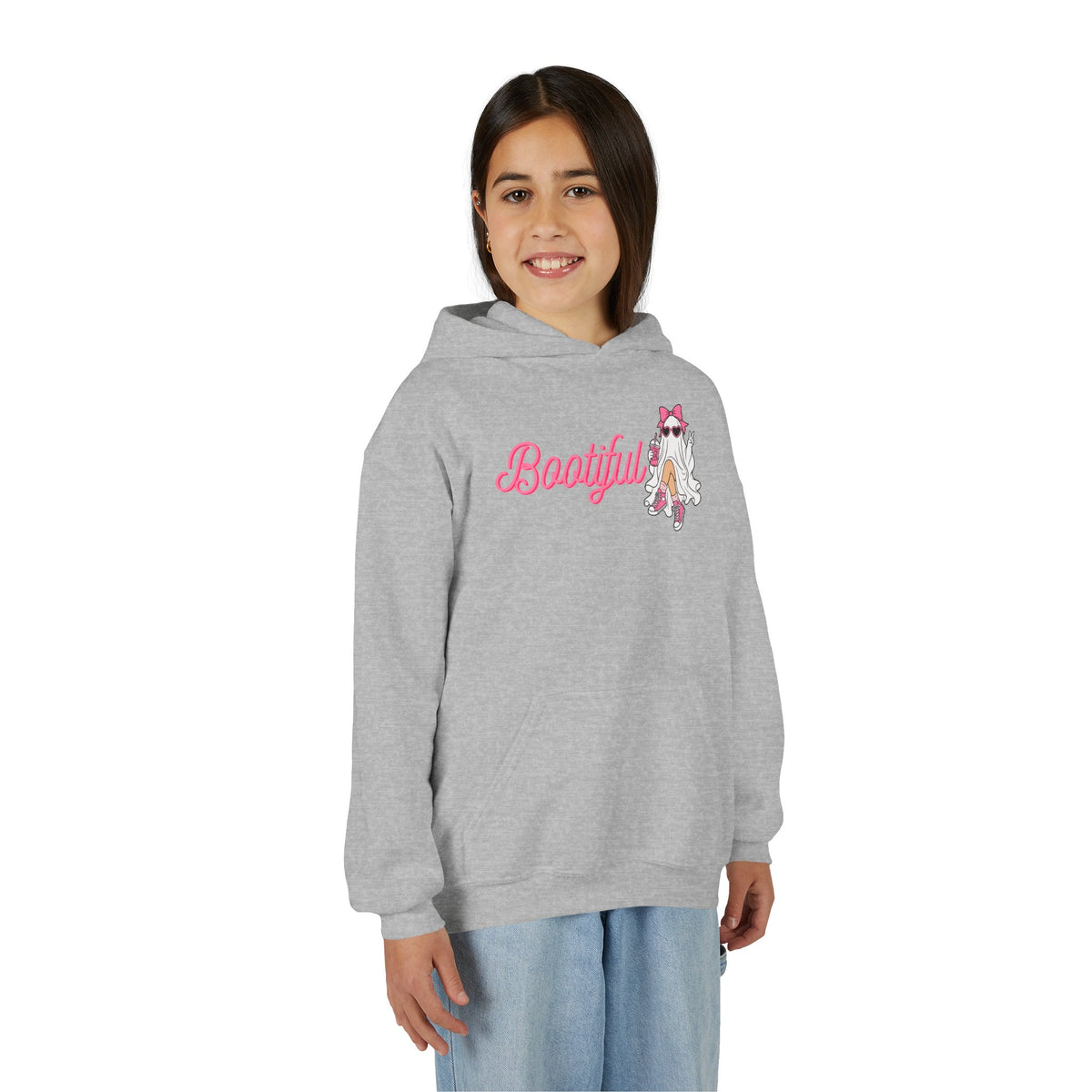 Youth Hoodie - "Bootyful" Cute Ghost Graphic Kids Pullover