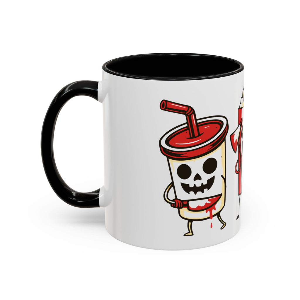 Horror Snack Squad Coffee Mug — Cute Killer Popcorn & Hotdog Accent Mug (11/15oz)