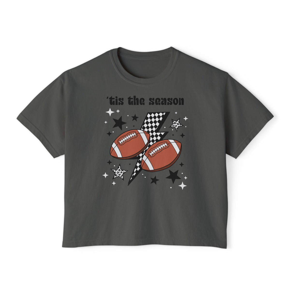 "'Tis The Season Football" Graphic Women's Boxy Tee