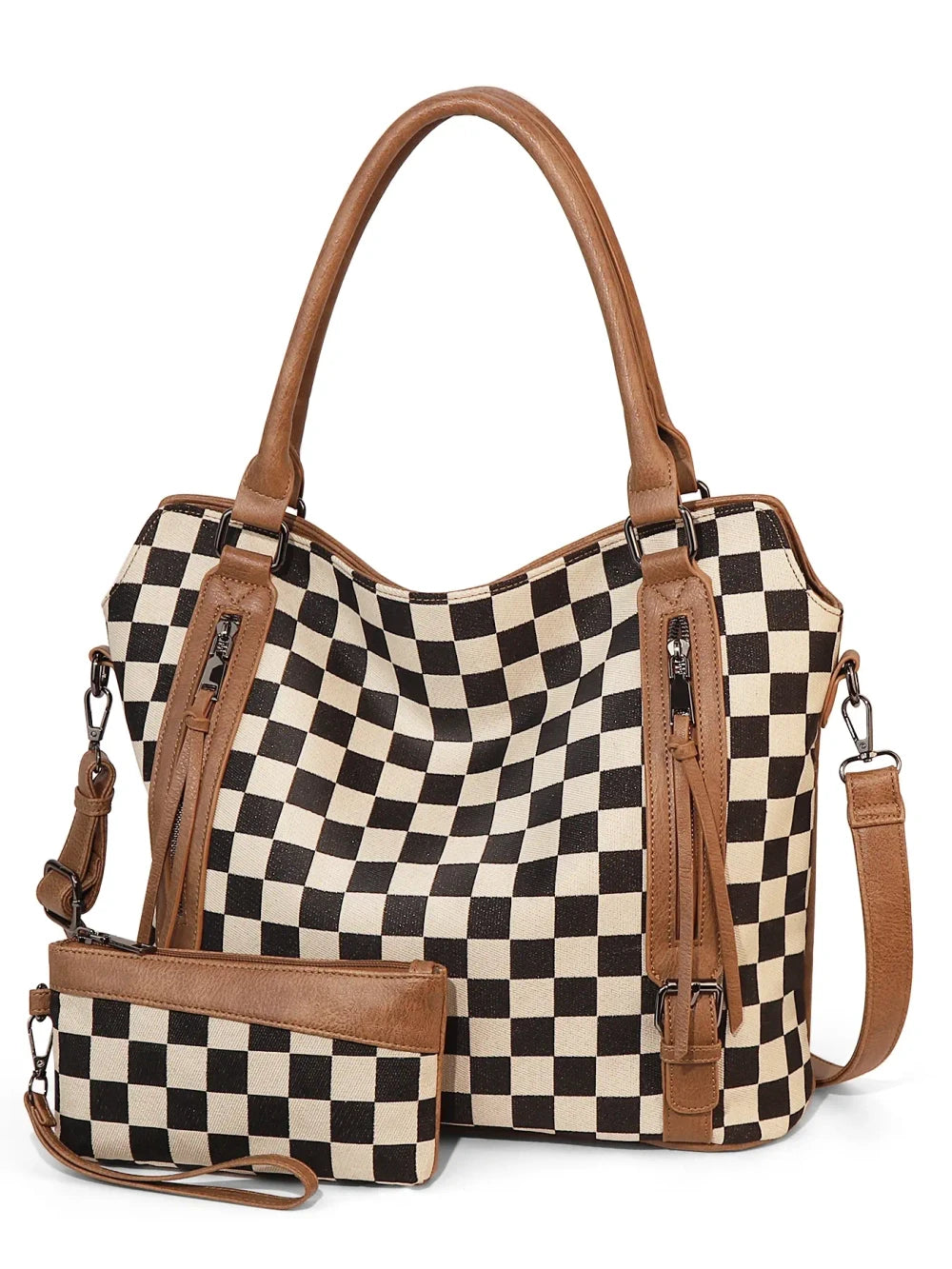 Plaid Retro Commuter Handbag Set