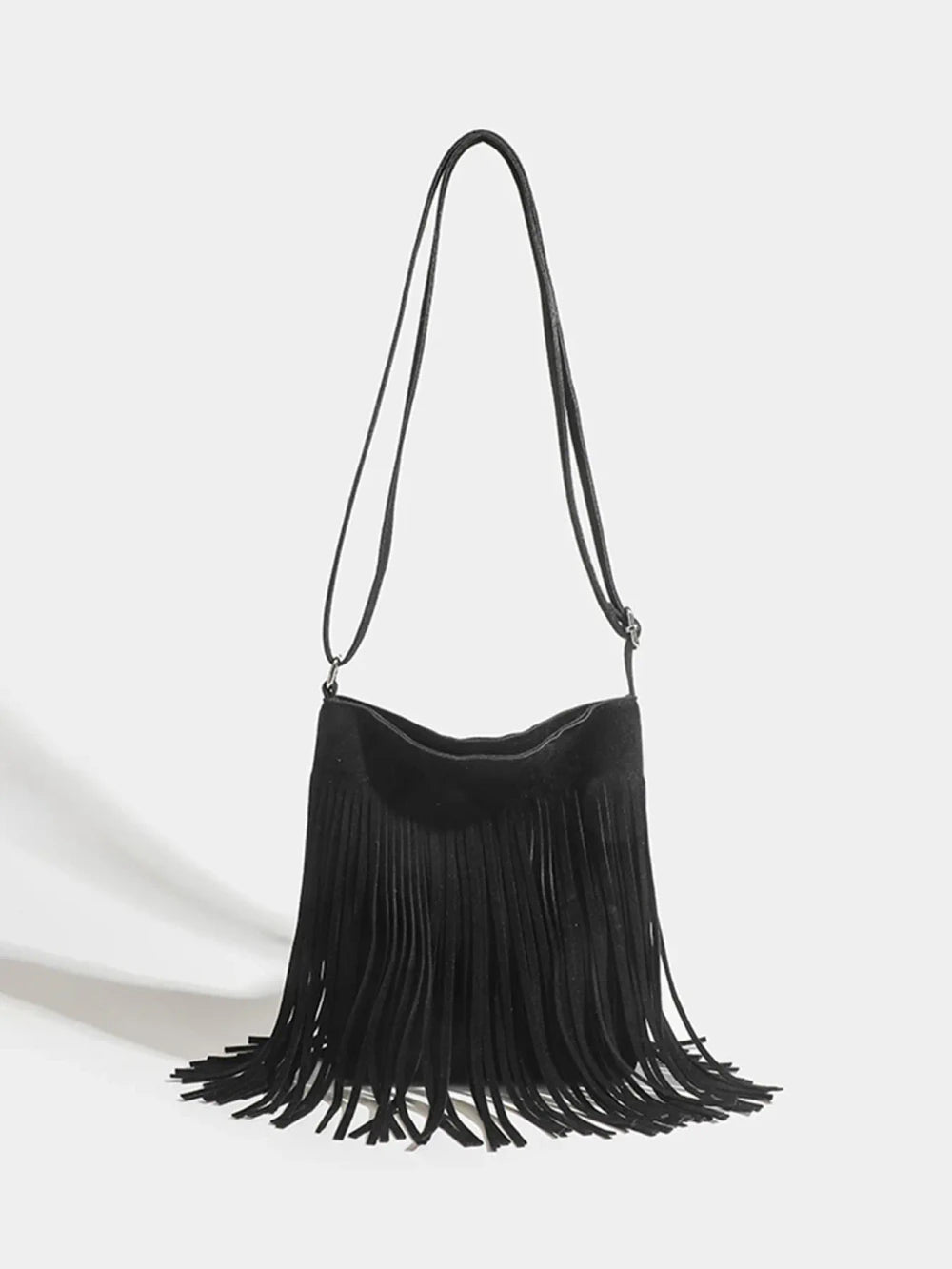 Fringe Suede Boho Hobo Bag