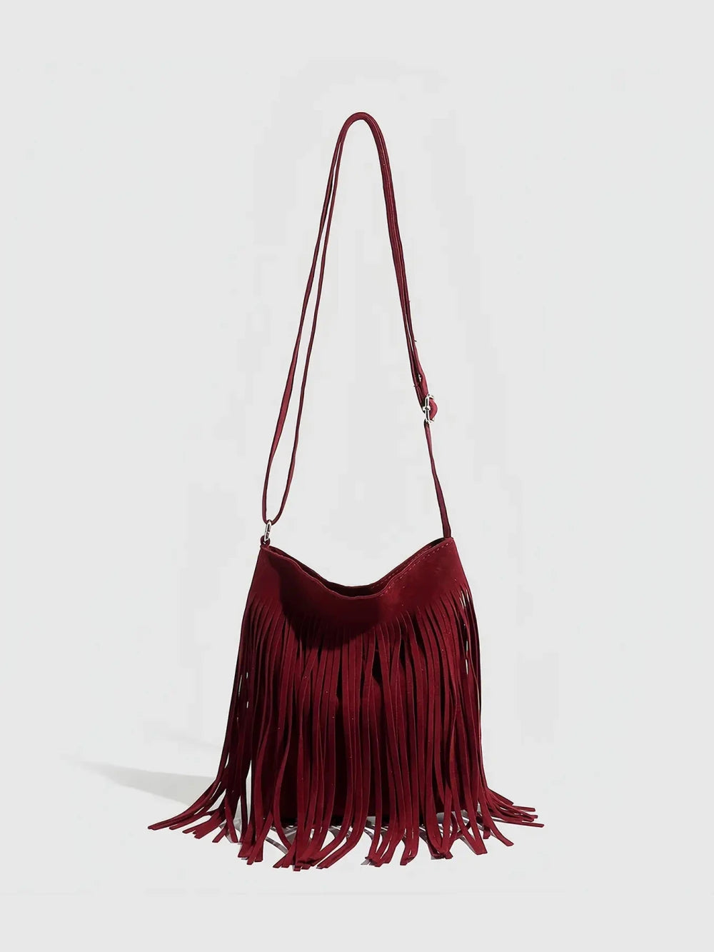 Fringe Suede Boho Hobo Bag