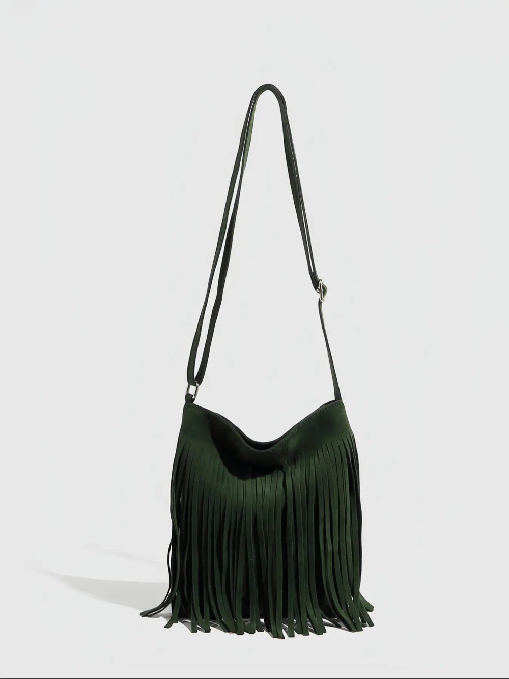 Fringe Suede Boho Hobo Bag