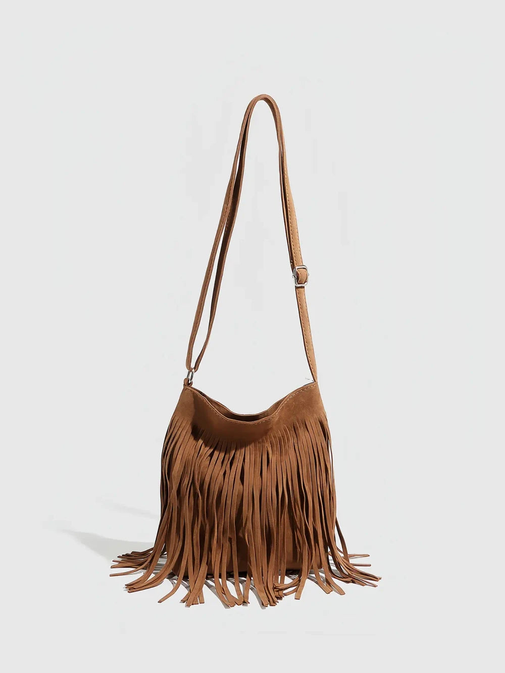 Fringe Suede Boho Hobo Bag