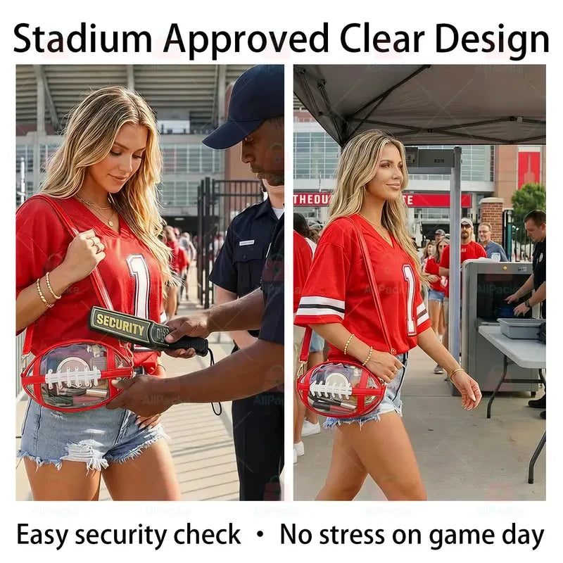 Clear Football Crossbody Bag