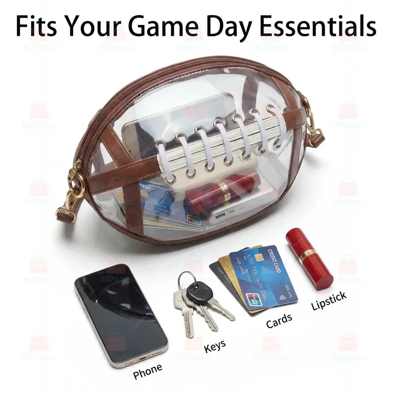 Clear Football Crossbody Bag