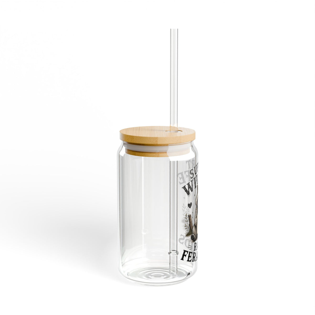 Sipper Glass - 'Support Wildlife, Raise Feral Kids' Raccoon Travel Cup (16oz)