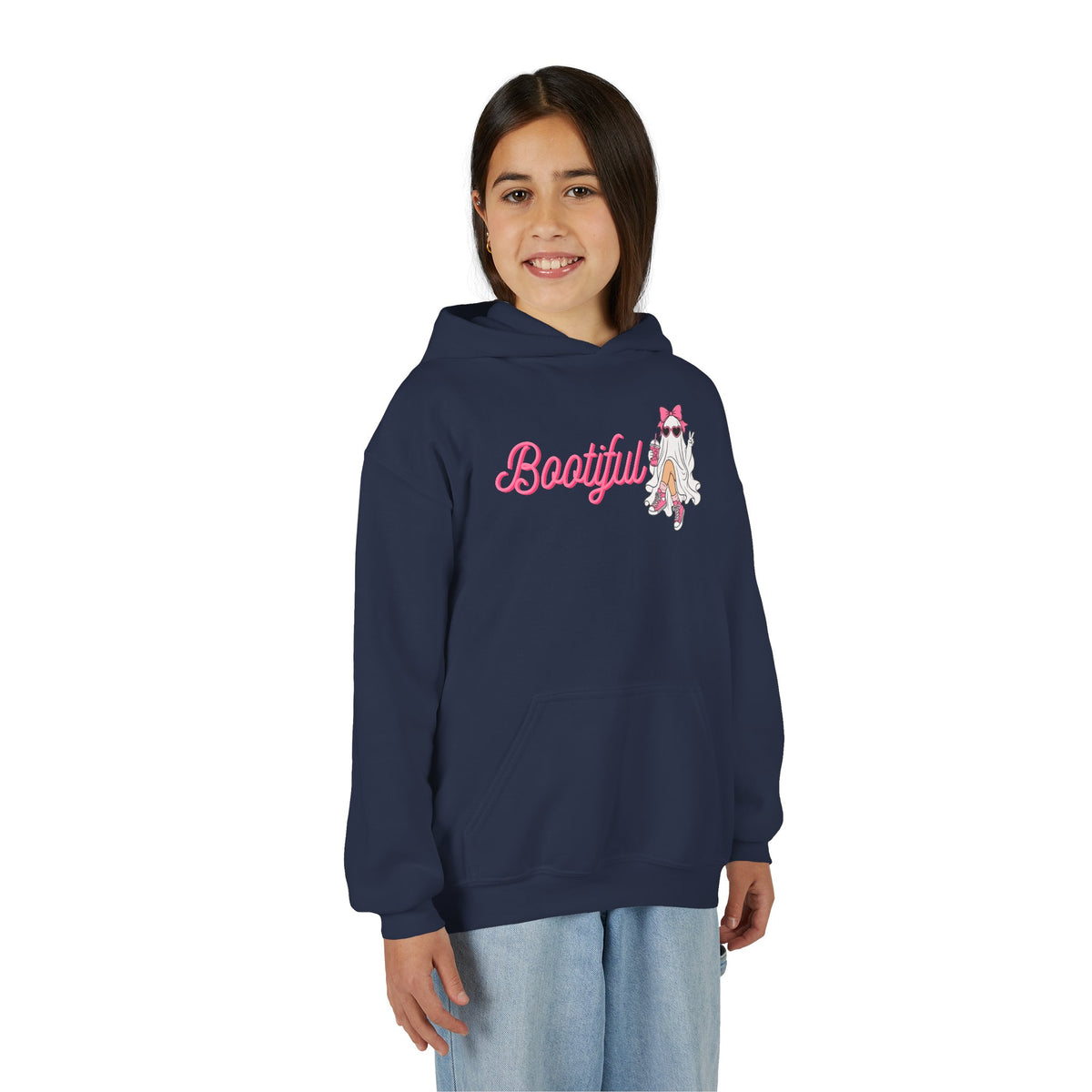 Youth Hoodie - "Bootyful" Cute Ghost Graphic Kids Pullover