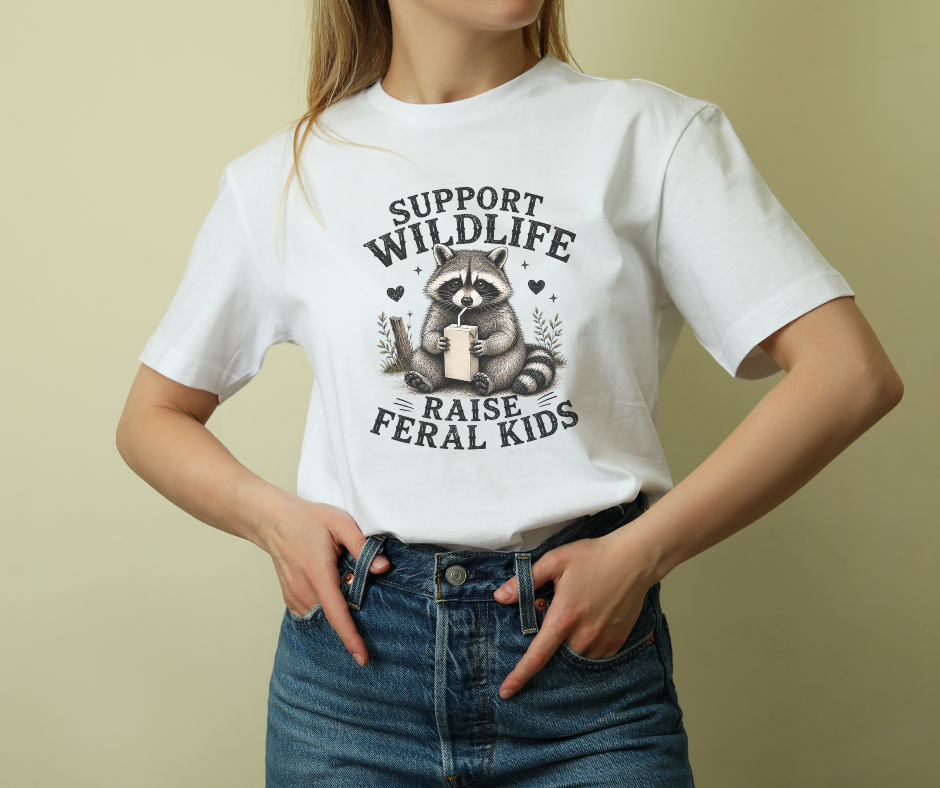 Support Wildlife Raise Feral Kids T-shirt