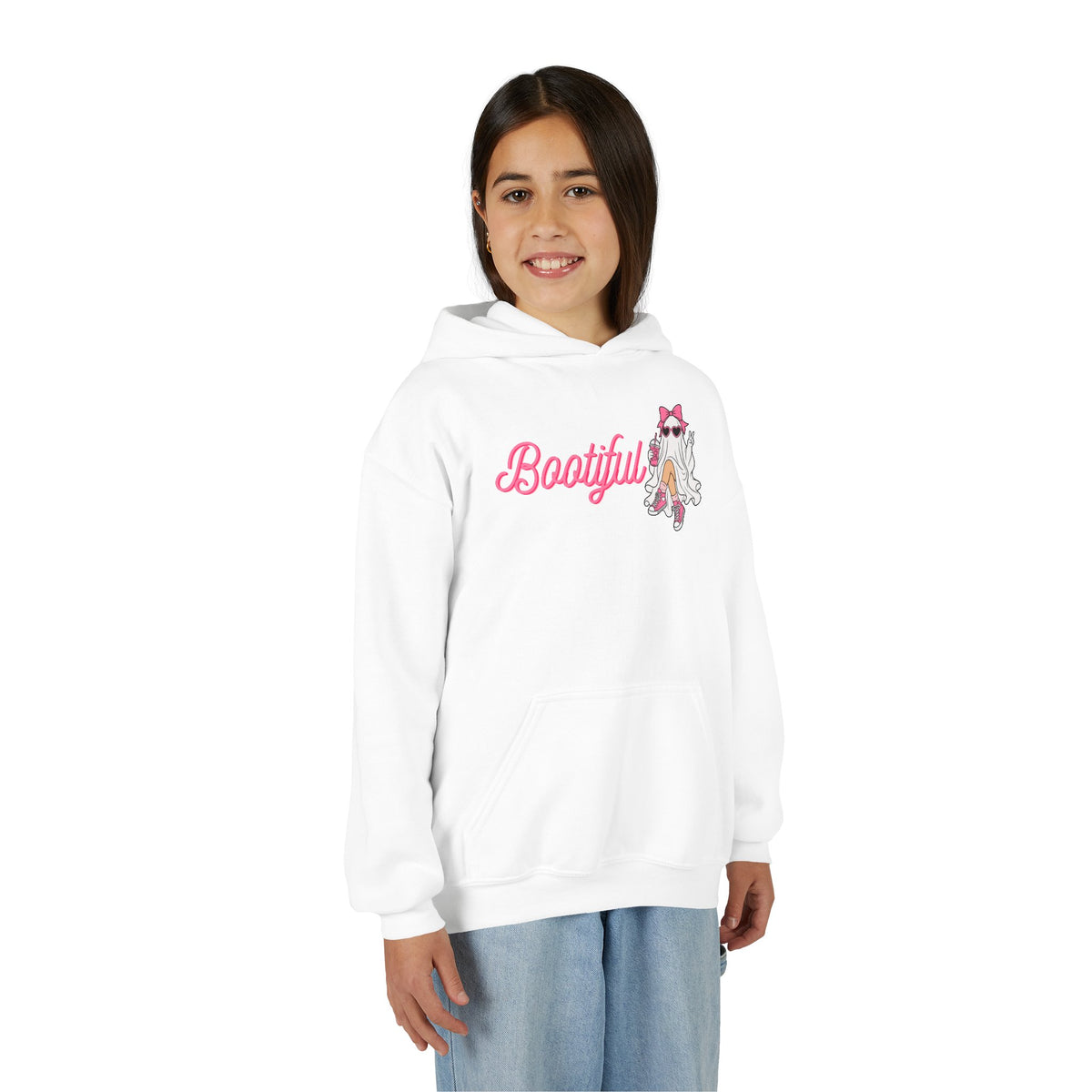 Youth Hoodie - "Bootyful" Cute Ghost Graphic Kids Pullover