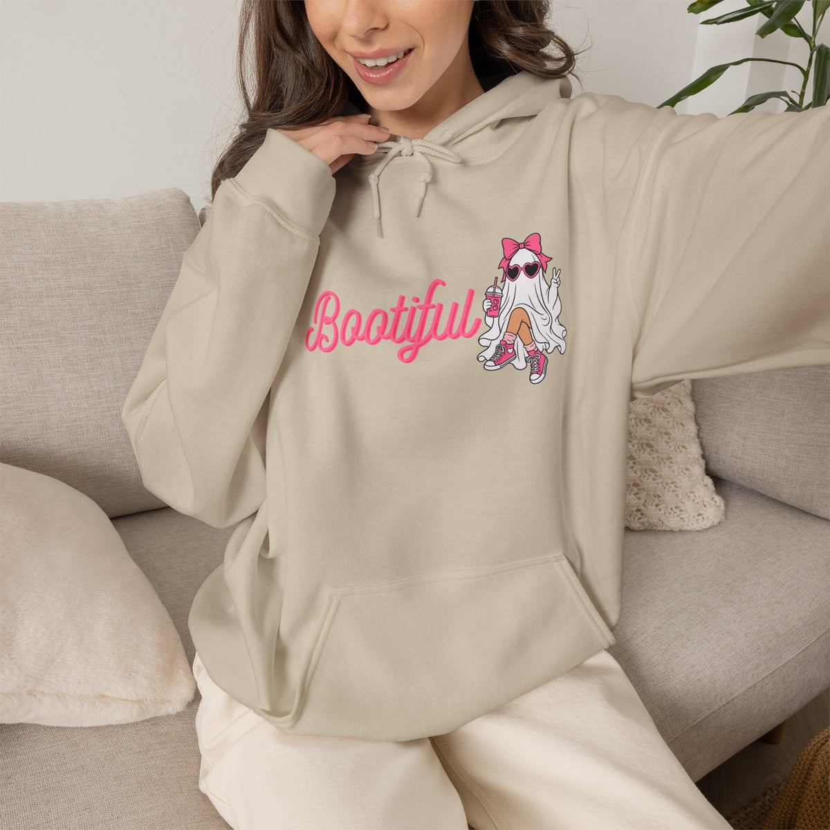 Bootyful Cat Graphic Hoodie — Cute Pink Kitty Design