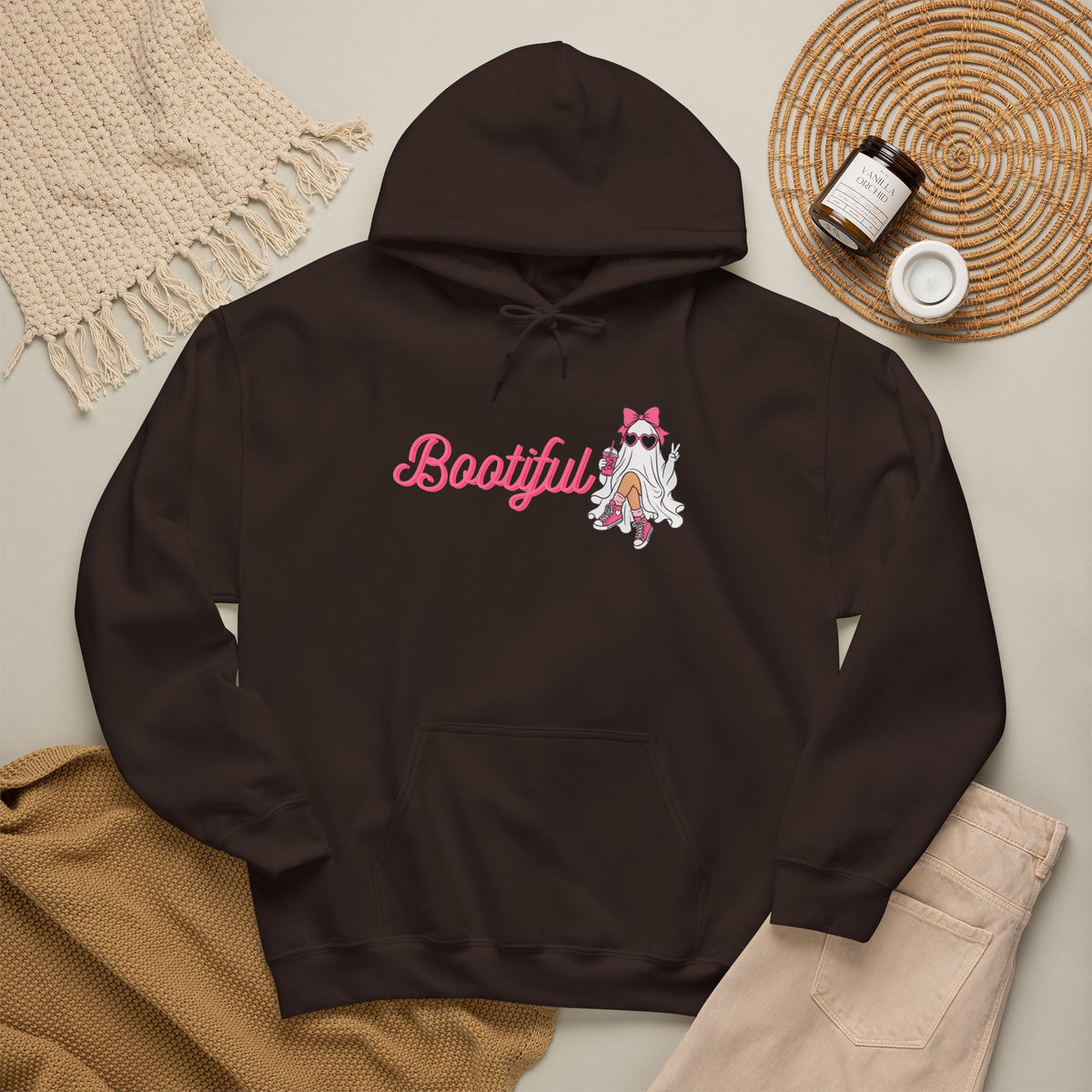 Bootyful Cat Graphic Hoodie — Cute Pink Kitty Design