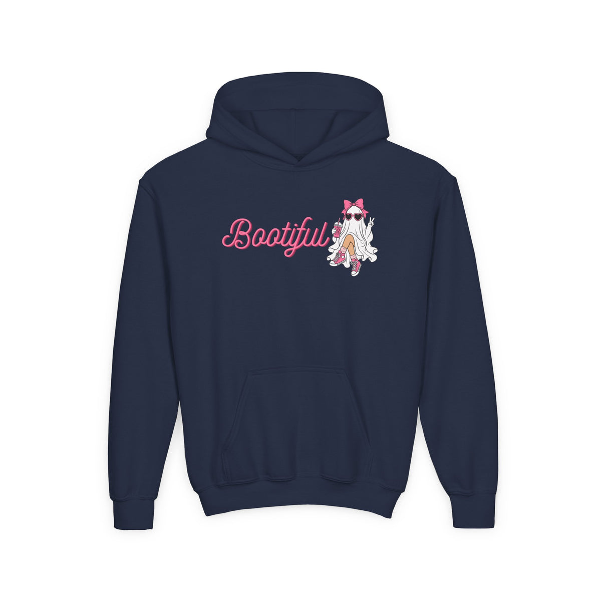 Youth Hoodie - "Bootyful" Cute Ghost Graphic Kids Pullover