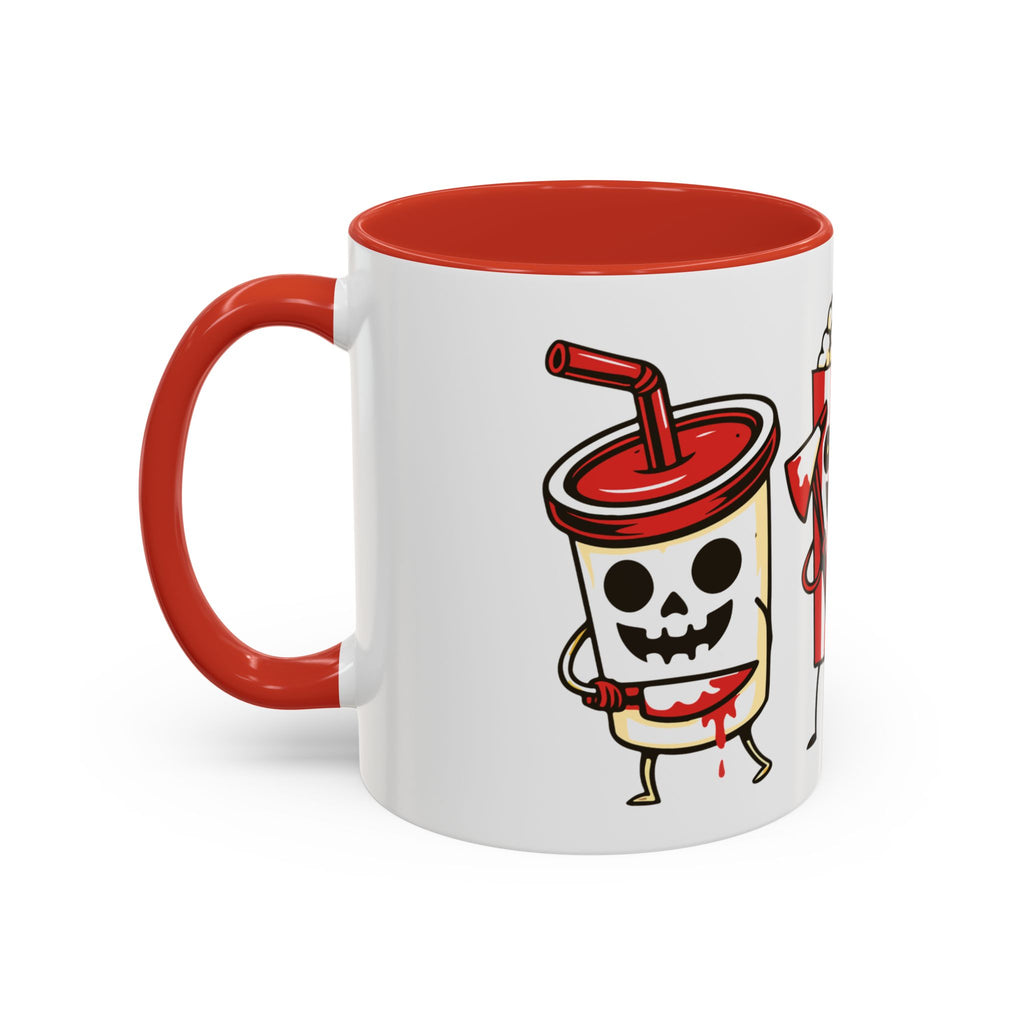 Horror Snack Squad Coffee Mug — Cute Killer Popcorn & Hotdog Accent Mug (11/15oz)