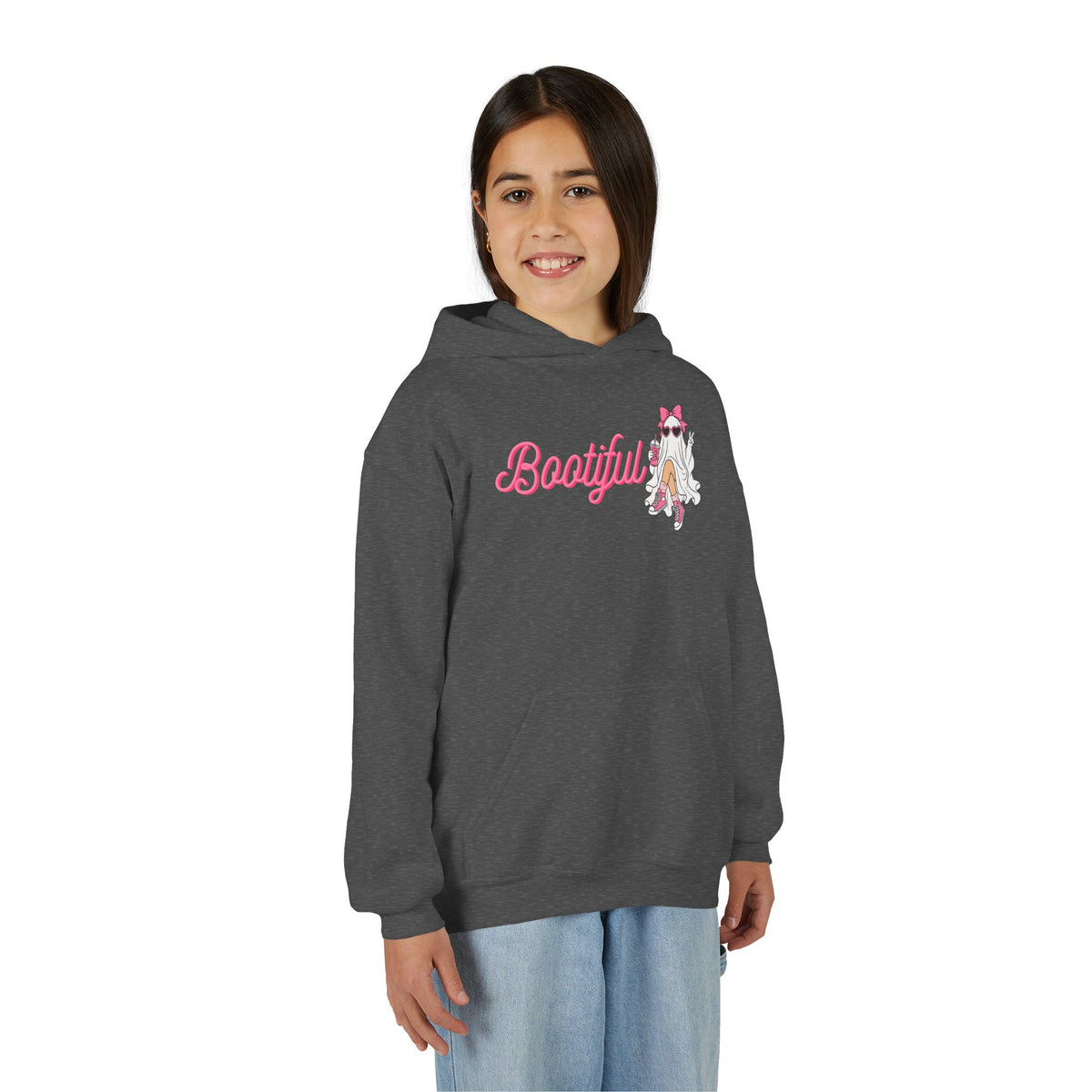 Youth Hoodie - "Bootyful" Cute Ghost Graphic Kids Pullover