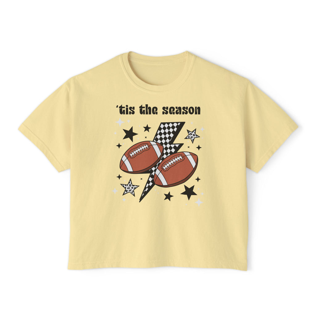 "'Tis The Season Football" Graphic Women's Boxy Tee