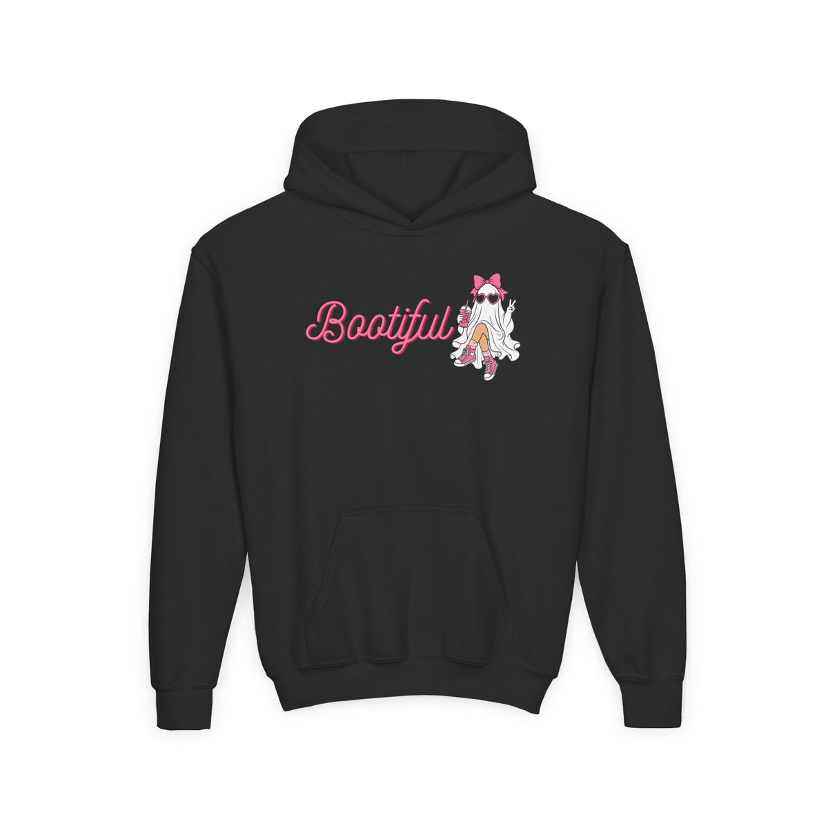 Youth Hoodie - "Bootyful" Cute Ghost Graphic Kids Pullover