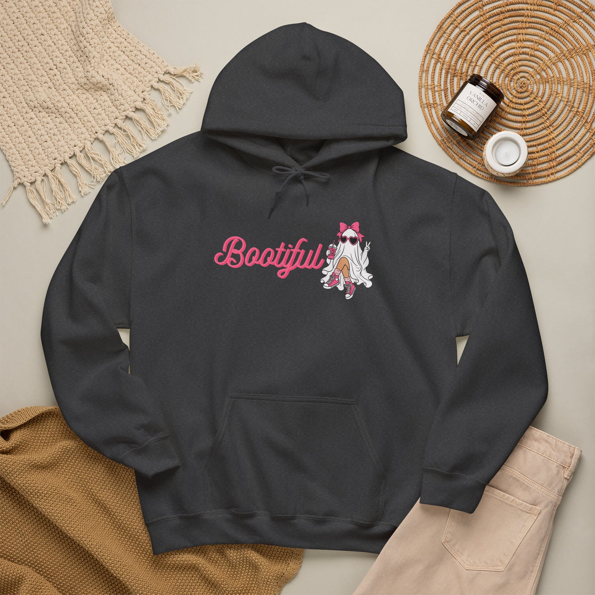 Bootyful Cat Graphic Hoodie — Cute Pink Kitty Design
