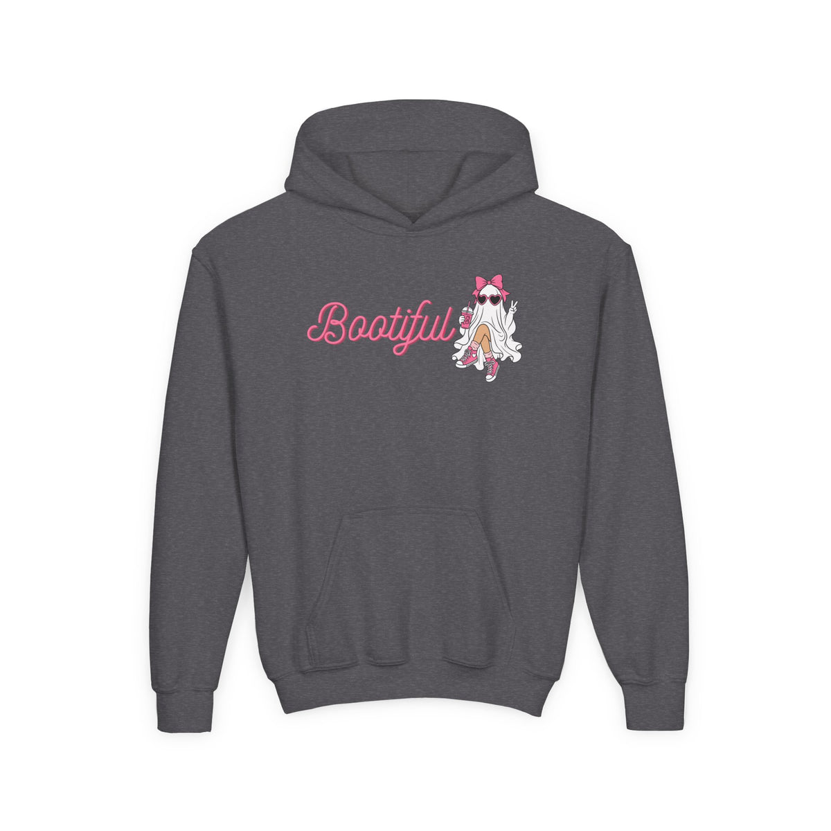 Youth Hoodie - "Bootyful" Cute Ghost Graphic Kids Pullover