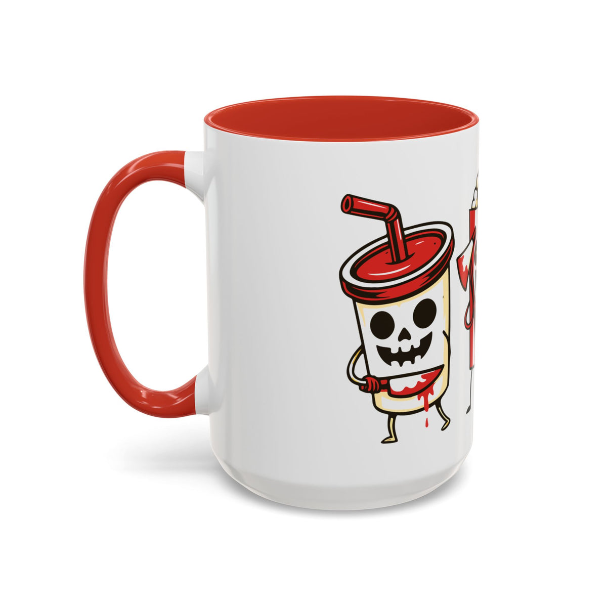 Horror Snack Squad Coffee Mug — Cute Killer Popcorn & Hotdog Accent Mug (11/15oz)