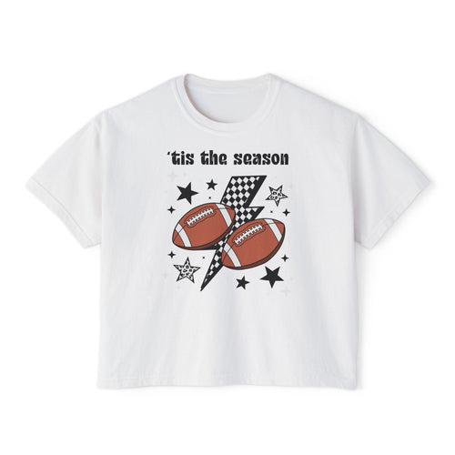 "'Tis The Season Football" Graphic Women's Boxy Tee