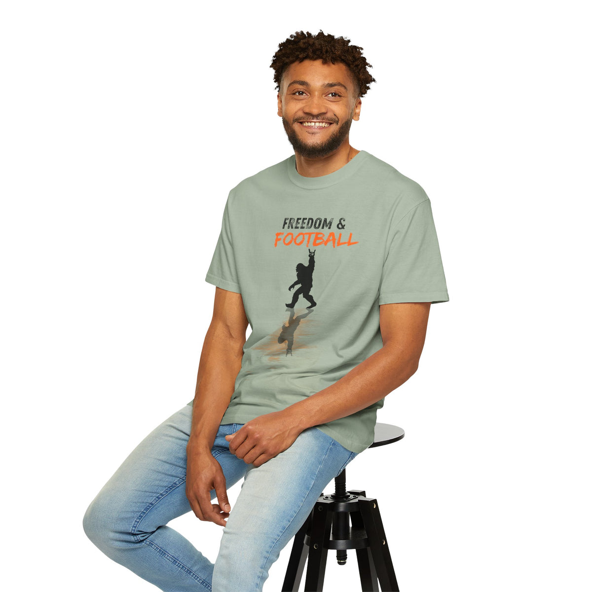 Freedom & Football T-Shirt — Silhouette Player Graphic Tee