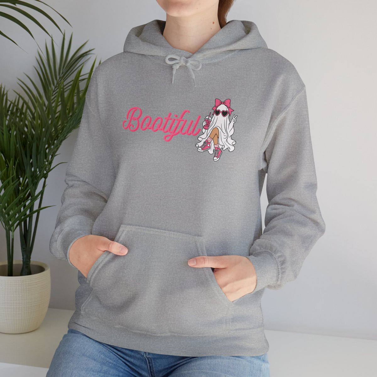 Bootyful Cat Graphic Hoodie — Cute Pink Kitty Design