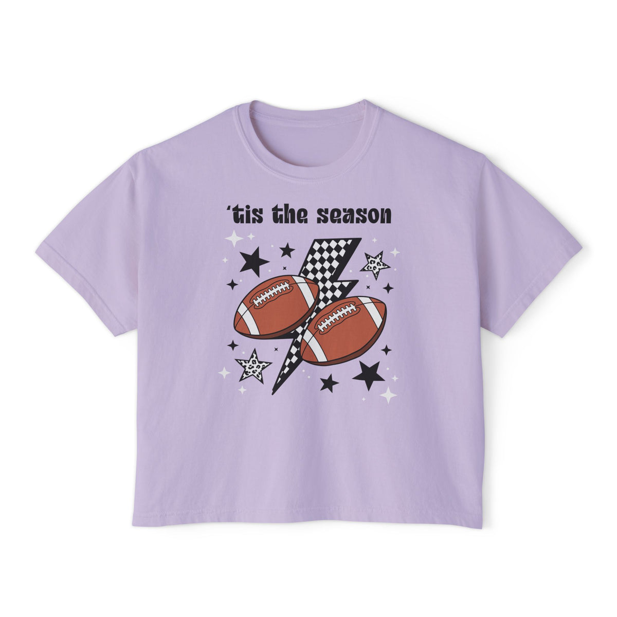 "'Tis The Season Football" Graphic Women's Boxy Tee