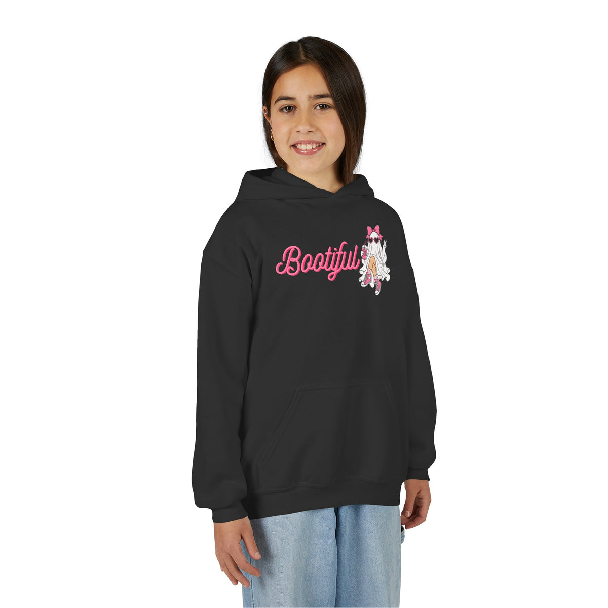 Youth Hoodie - "Bootyful" Cute Ghost Graphic Kids Pullover